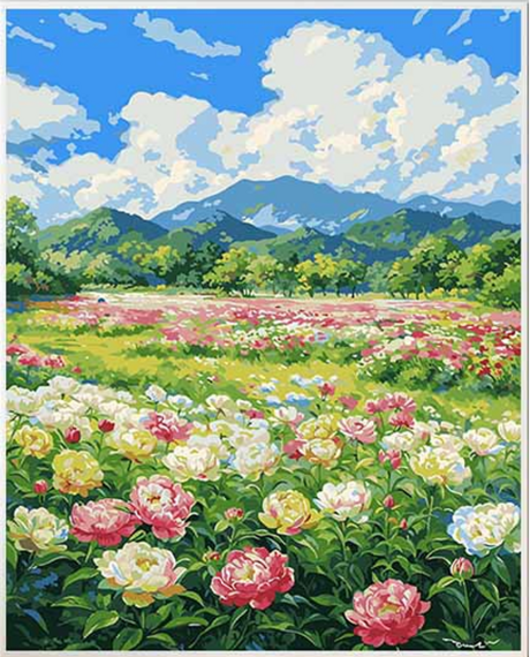 타미나요 힐링타임 깔끔한 DIY 그림그리기 40 x 50 cm, 모란 핀 산들, 1개