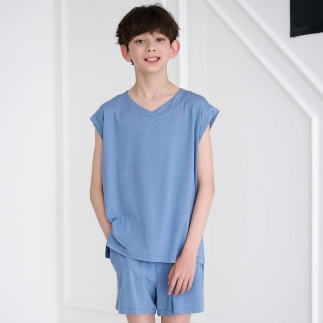 메종마밤 브이넥 민소매 학생 상하의 세트