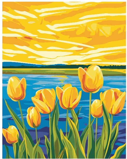 타미나요 세련된 DIY 그림그리기 30 x 40 cm, 옐로우 튤립, 1개