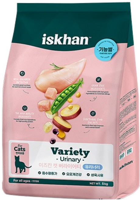 이즈칸 캣 버라이어티 기능성 사료, 요로결석, 5kg, 1개