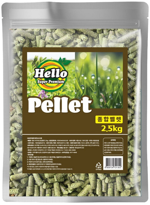 아쿠아플러스 헬로 반려동물 프리미엄 종합 펠렛, 2.5kg, 1개