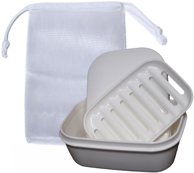 Sophie Savon 蘇菲皂 密封皂盒 附網袋 11.6 x 8.3 x 4.7cm, 1個, 白色