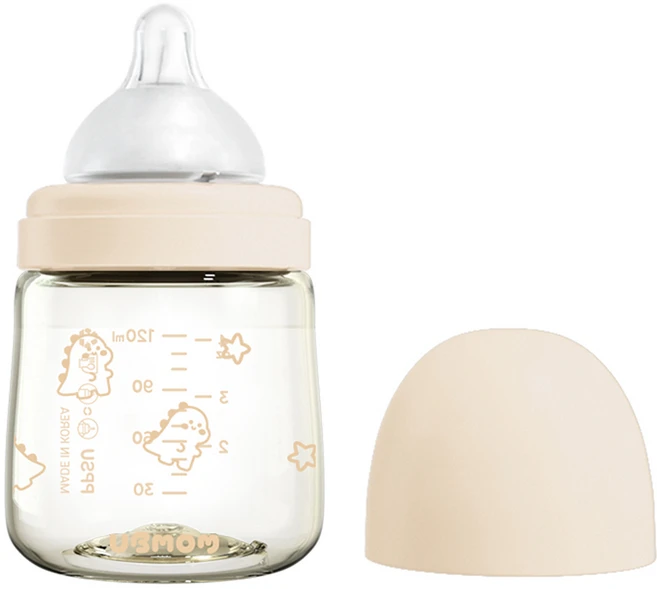 유비맘 시그니처 PPSU 배앓이방지 젖병 + 젖꼭지 세트 120ml 1개 베이지 신생아부터 사용가능 0개월 유꼭지 - 쿠팡