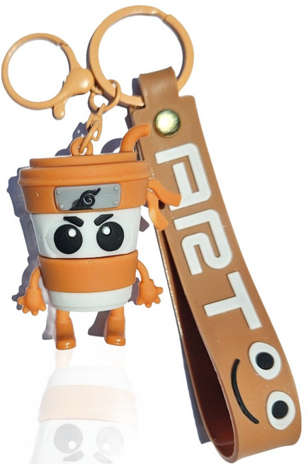 이탈리안 브레인롯 캐릭터 3D 피규어 열쇠고리, 카푸치노 아사시노, 1개