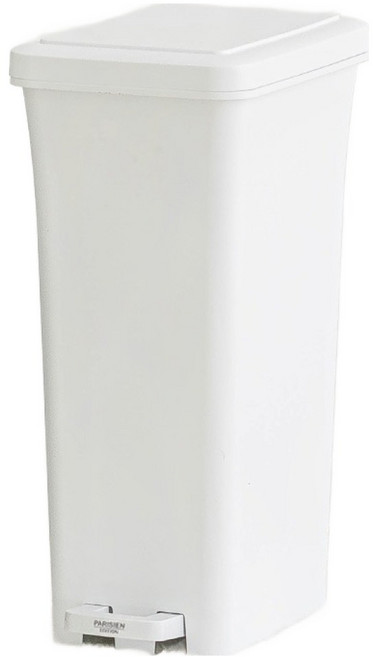 파리지앵 페달 휴지통 사각 10L, 화이트
