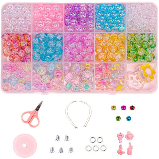 문구담 비즈 팔찌 만들기 보석 엑세서리 구슬 DIY키트 세트, 02, 1세트