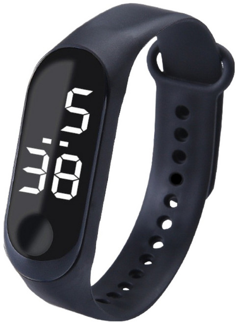 픽딜 편한 심플 스포츠 시계, 블랙, 1개