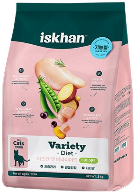 이즈칸 캣 버라이어티 다이어트 사료, 다이어트(체중감소), 5kg, 1개