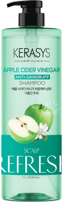 케라시스 애플사이다비니거 비듬완화 쿨링 샴푸, 1L, 1개 - 쿠팡