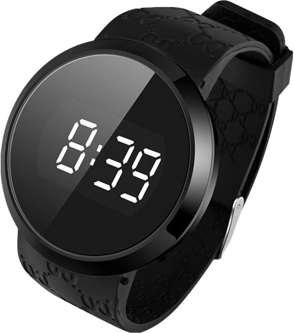 픽딜 편한 스포츠 시계, 블랙 화이트라이트, 1개