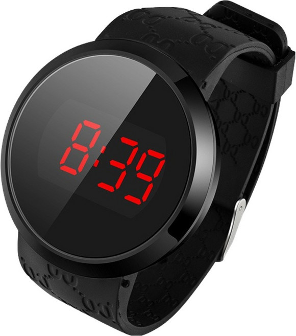 픽딜 편한 스포츠 시계, 블랙 레드라이트, 1개