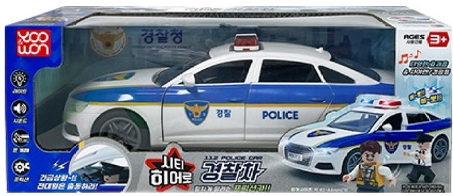 유앤원 시티히어로 경찰차 후렉션 시리즈 작동완구, 혼합색상, 1개