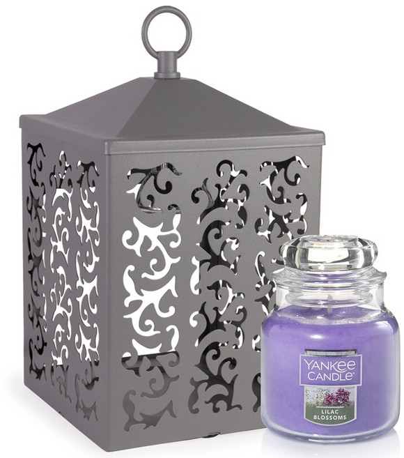 양키캔들 스몰자 + 코티지 워머 미니 세트, 라일락블라썸, 그레이