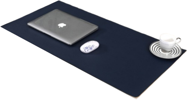 防油防水耐髒皮革雙面小號滑鼠墊/書桌墊/餐墊, 深藍色/黃色