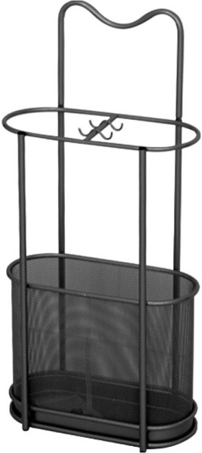 HICKIES 現代鋼網立式室內裝飾雨傘架 R03, 黑色, 1個