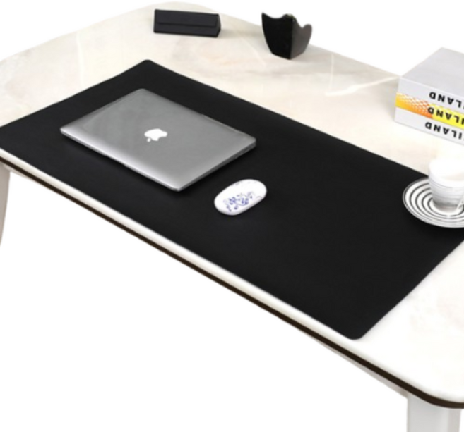 防油防水耐髒皮革雙面小號滑鼠墊/書桌墊/餐墊, 黑色/紅色