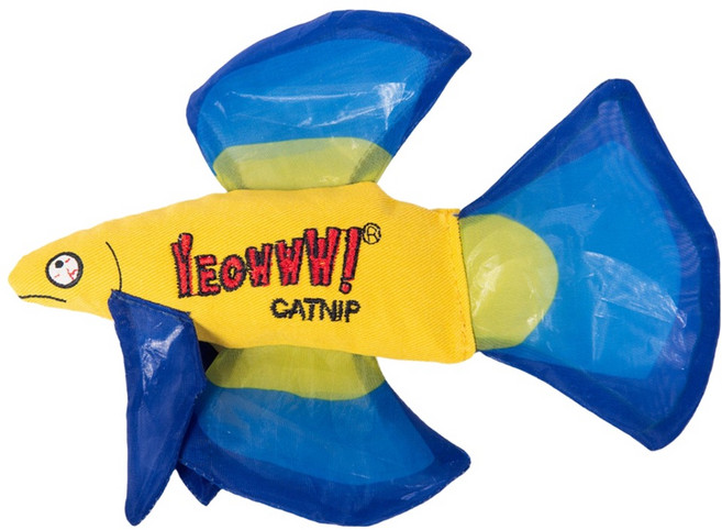 YEOWWW CATNIP 瘋狂貓 鬥魚 藍色 貓薄荷玩具 趣味互動 釋放壓力, 1個