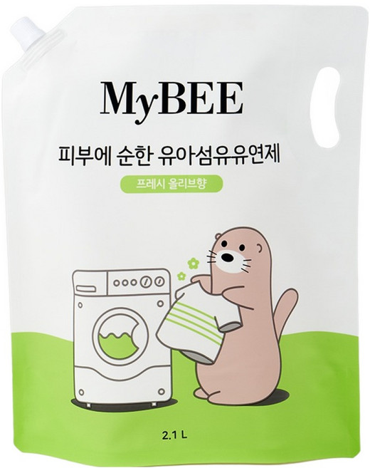 마이비 유아용 피부에 순한 섬유유연제 프레쉬올리브향 리필, 2.1L, 1개