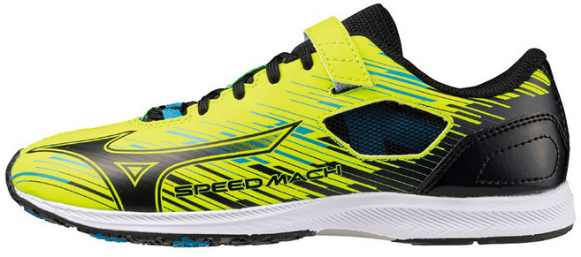 Mizuno 美津濃 兒童款SPEED MACH 3 黃色 輕量透氣 綁帶運動鞋