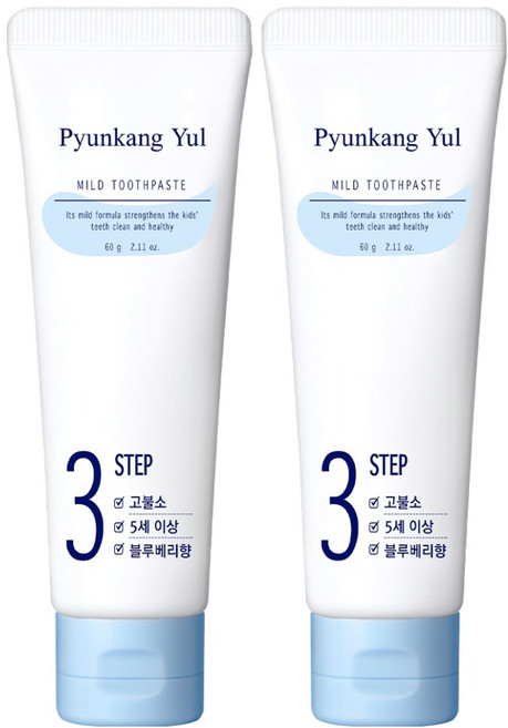 편강율 어린이 치약 블루베리향, 60g, 2개