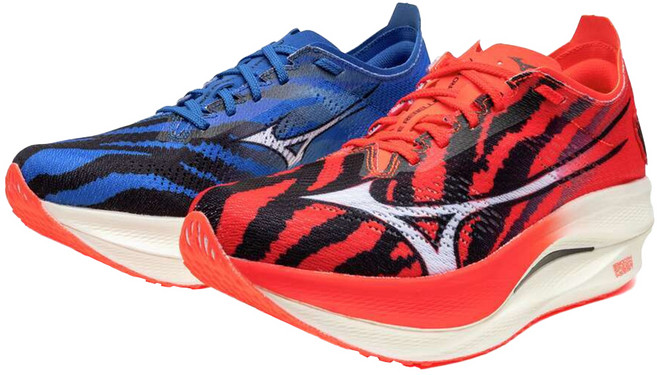 Mizuno 美津濃 男款 WAVE REBELLION PRO LOW 路跑鞋 U1GD254303 25.5cm 藍色/紅色