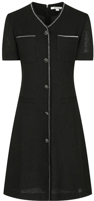 나이스클랍 하프 슬리브리스 트위드 브레이드 원피스