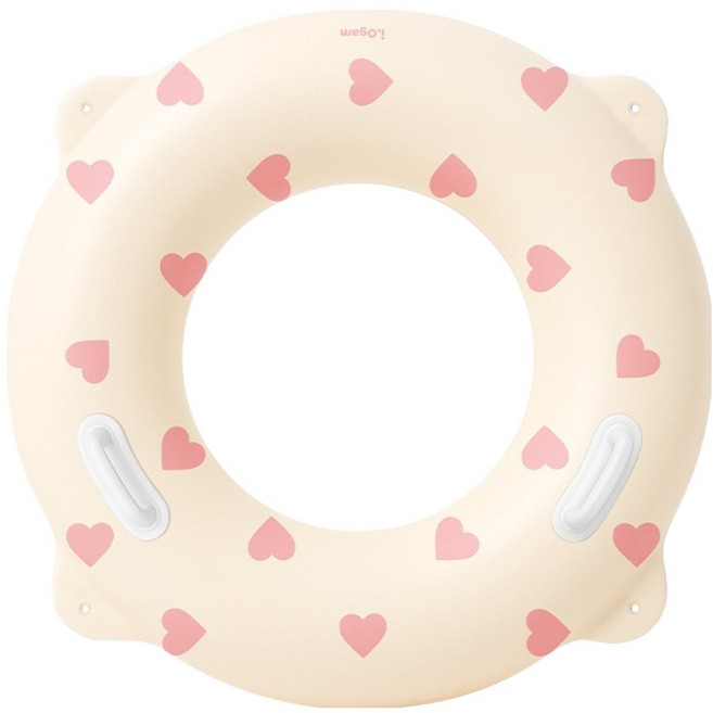 아이오감 성인용 물놀이 원형 튜브 하트 100cm, 아이보리, 1개