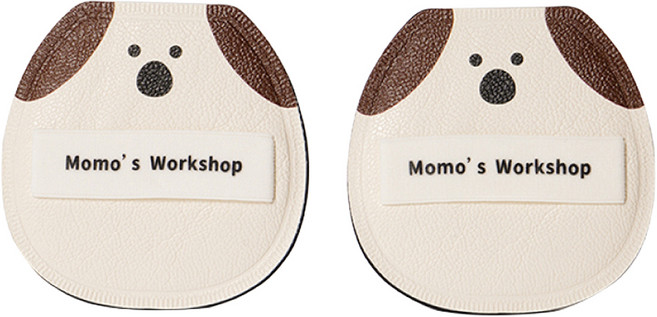 MoMo's Workshop 毛吉吉 動物系列 棉花糖氣墊粉撲2件組 附收納盒, 1組, 耳朵狗
