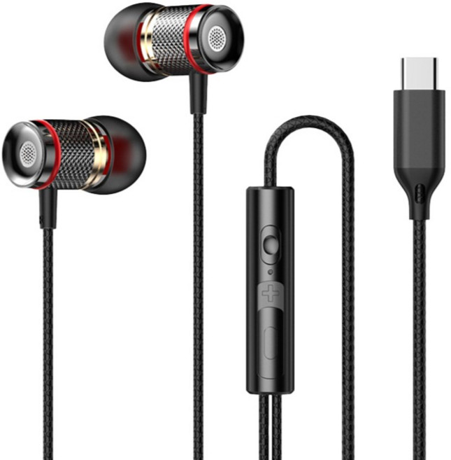 아이예스 마이크 리모컨 내장 고음질 HiFi 인이어 커널형 C타입 유선 이어폰 갤럭시 아이폰 호환, IY-DCT3, 블랙