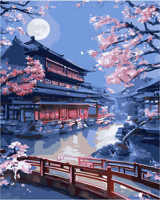 타미나요 힐링 풍경 유화그리기, 밤의 정원, 1개