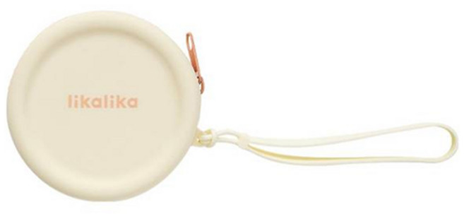 리카리카 반려동물 휴대용 실리콘 냠냠 간식 파우치, 크림오렌지, 1개