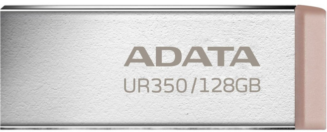 ADATA 威剛 USB3.2 隨身碟 奶茶色 UR350 128GB 高速傳輸 輕巧便攜 金屬質感, 1個