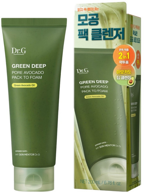 닥터지 그린 딥 포어 아보카도 팩투폼, 200ml, 1개