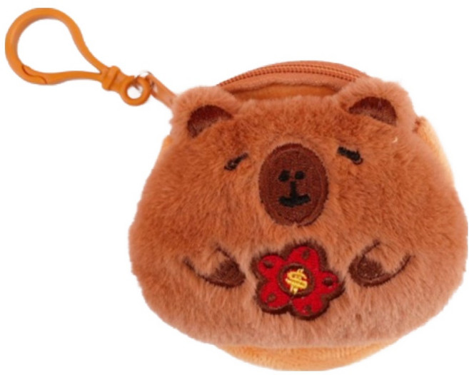 타미나요 귀여운 이어폰 파우치 8.5cm, 카피바라 꽃, 1개