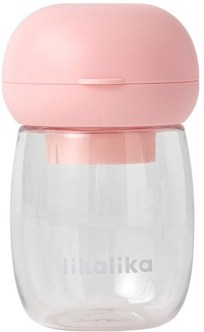 리카리카 반려동물 휴대용 원터치 산책 물통, 핑크, 1개