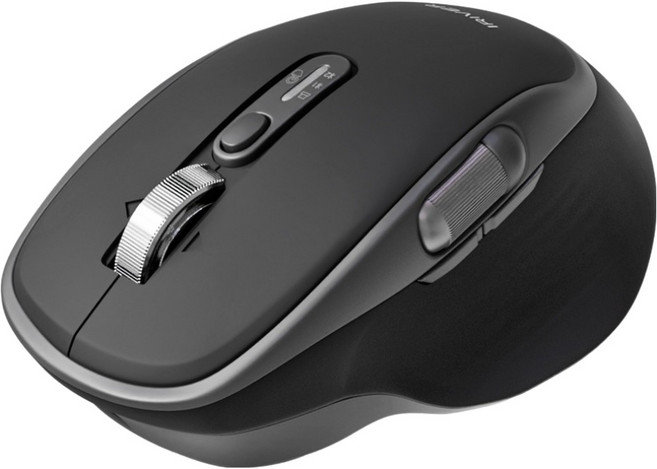 아이리버 스마트스크롤 무한휠 멀티페어링 블루투스 무소음 세미 버티컬 무선 마우스, GT300, 블랙