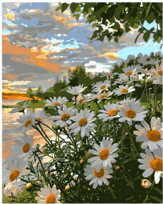타미나요 힐링 풍경 유화그리기, 데이지, 1개