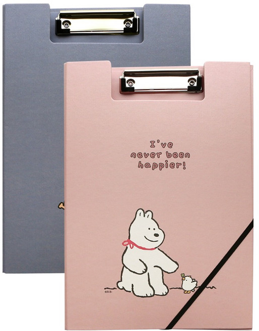 핑크풋 비비 클립 밴드화일 A4, 랜덤발송, 2개