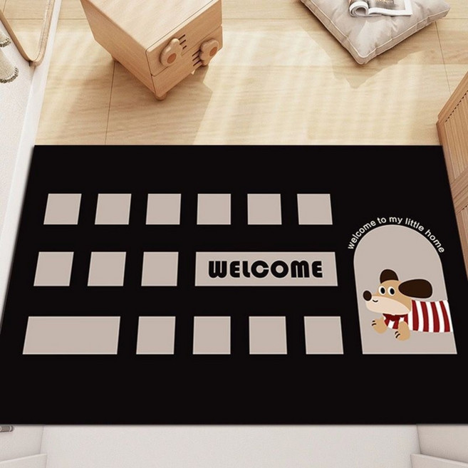 喬木居家 卡通臘腸狗浴室速乾地墊, 小狗04, 1個