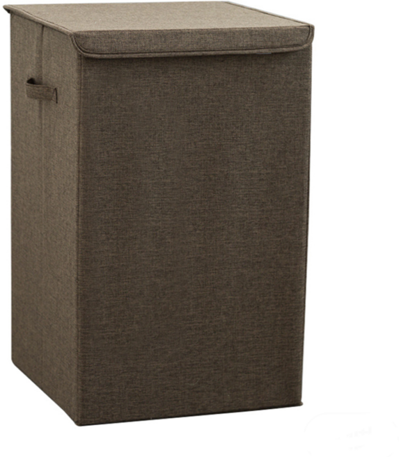 小麥購物 可折疊 L217 大容量附蓋髒衣收納籃, 咖啡色