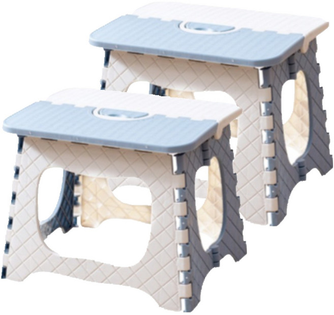 블루밍 휴대용 플라스틱 접이식 의자, 블루, 2개