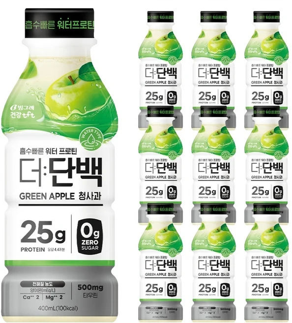 더단백 워터 프로틴 청사과, 400ml, 10개 - 쿠팡