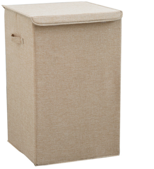 小麥購物 可折疊髒衣籃 L217 大容量附蓋髒衣收納籃, 米白色