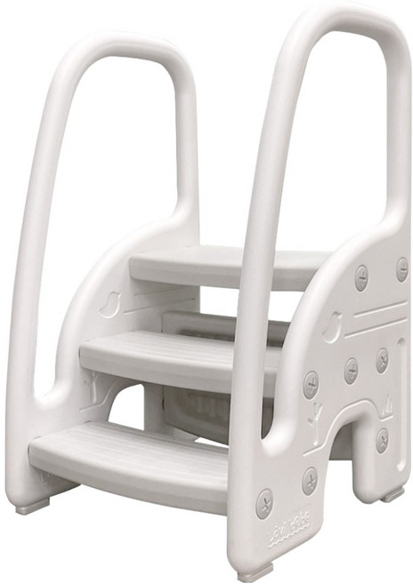 Lavi bebe 防滑安全把手三階墊腳凳, 白色, 1個