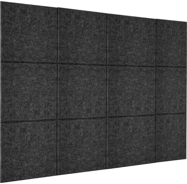 EVER HOUSE 降噪 隔音 吸音 自黏式隔音板, 12個, 深灰色