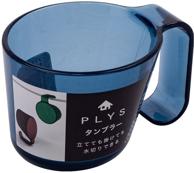 日本 oka PLYS base速乾設計漱口杯, 1個, 藍色