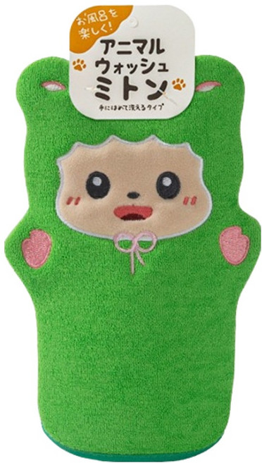 조이멀티 아동용 개굴베이비 소프트 목욕장갑, 그린베이비, 1개