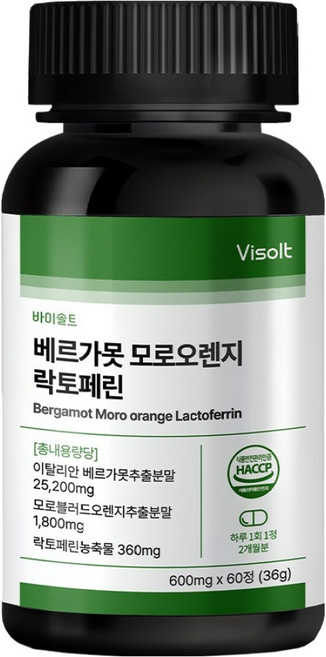 바이솔트 베르가못 모로오렌지 락토페린, 60정, 1개