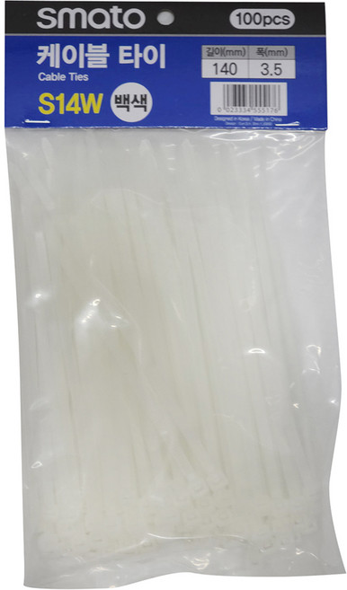 스마토 케이블타이, 100개, 백색