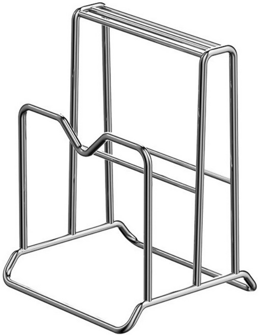 不鏽鋼雙槽刀架砧板架, 1個, 不鏽鋼色